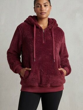 Burgundy Pullover Hoodie Size L